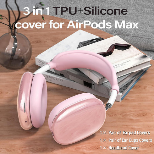 ?3 in 1? Case Cover for AirPods Max Headphones, Anti-Scratch Sweat-Proof Ear Pad Covers/Ear Cups Cover/Headband Cover Protectorfor Apple AirPods M...