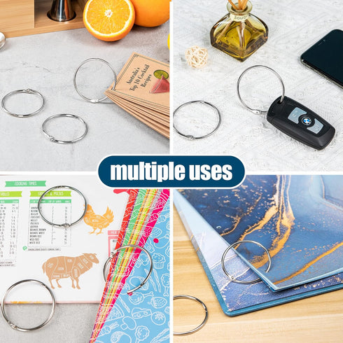 Loose Leaf Binder Rings 2 Inch (20 Pack) – Premium Nickel Plated Steel Book Rings, Metal Rings for Index Cards, Index Card Rings, for Office, Scho...