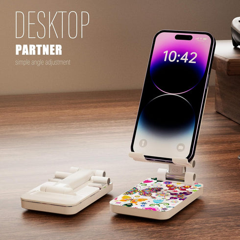 Foldable Cell Phone Stand,Angle Height Adjustable Cell Phone Holder,Phone Holder for Desk,Smart Phones Desk Accessories Phone Holder.?Butterfly?...