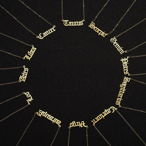 3Pcs 12 Constellation Zodiac Sign Layered Choker Necklaces Letter Astrology Horoscope with Message Card for Women Jewelry...