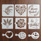 9 Pieces Bread Stencils Baking Stencil Set Cook Stencil Baking Template Bread, Cake, Coffee,Pie, or Cookie Stencils Template Mold for Decorating...
