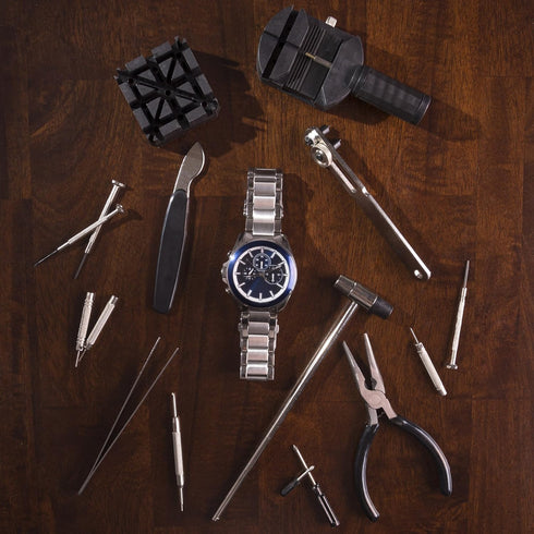 16-Piece Watch Repair Kit - DIY Tool Set for Repairing Watches Includes Screwdrivers, Spring Bar Remover, Tweezers, Link Remover, and More by Stal...
