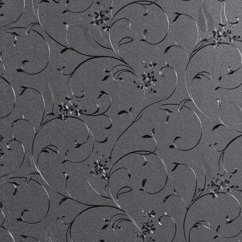Mikomer Total Blackout Window Film,100% Light Blocking Privacy Glass Door Film Etched Flowers,Room Darkening Window Cling,No Glue/Heat Control/Ant...