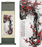 AtfArt Asian Wall Decor Beautiful Silk Scroll Painting Flowers - Proud Plum - Iron Heart Oriental Decor Chinese Art Wall Scroll Wall Hanging Paint...