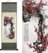 AtfArt Asian Wall Decor Beautiful Silk Scroll Painting Flowers - Proud Plum - Iron Heart Oriental Decor Chinese Art Wall Scroll Wall Hanging Paint...