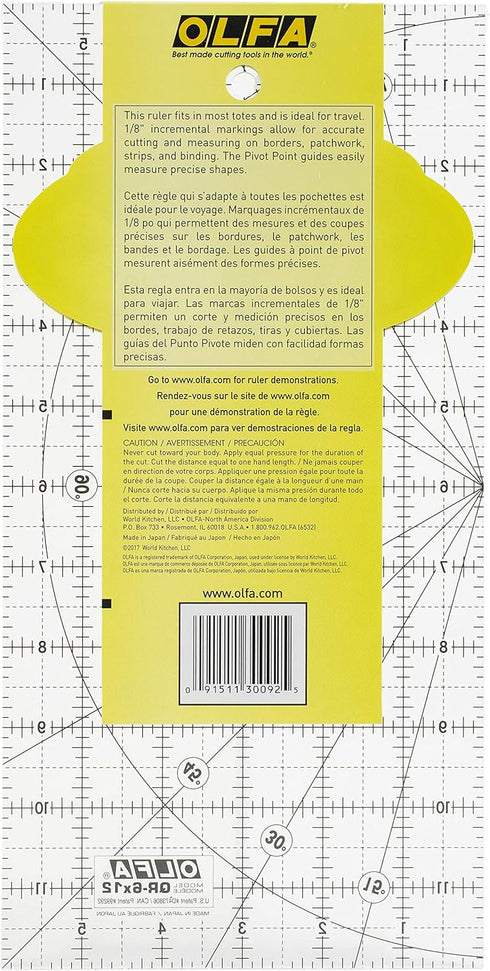 OLFA 1071819 QR-6x12 6-Inch x 12-Inch Frosted Advantage Acrylic Ruler...
