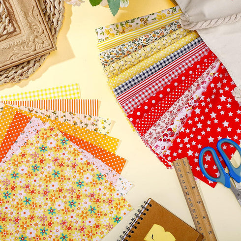 500 Pcs 4 x 4 Inches Cotton Fabric Square Pre Cut Quilt Squares Fabric Bundles Patchwork Fabrics Floral Printed Square Patchwork Fabric Quilting F...