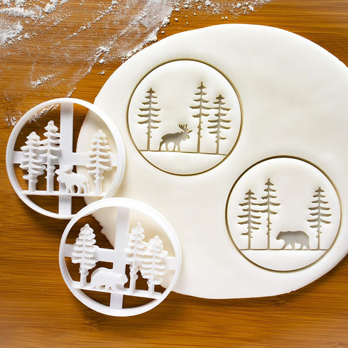 Set of 2 Forest Animal cookie cutters (Designs: Moose and Bear), 2 pieces - Bakerlogy...