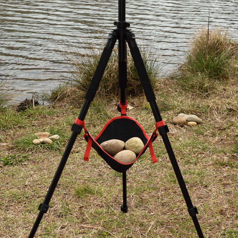 Soho Urban Artist Stone Bag for Tripod or Easel - Weight Bag, Hammock Boom Anchor - Black with Red Trim...