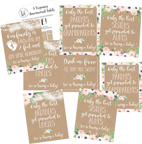 Hadley Designs - Pregnancy Announcement Gifts, Funny Wine Bottle Labels or Stickers For Parents to Grandparents, Brothers Sisters Promoted to Aunt...
