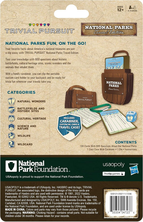 USAopoly Trivial Pursuit: National Park 100th Anniversary | Celebrating the National Park Service Centennial | 600 Trivia Questions & Fun Facts | ...