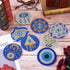 8Pcs Evil Eye Diamond Painting Coaster 5D Diamond Cup Mat with Holder Cork Pad Rhinestone Non Slip Drink Table Coaster for Beginners Adults DIY Pa...