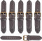 FINGERINSPIRE 6 Sets Leather Sew-On Toggles Closures Coconut Brown PU Leather Snap Toggle Sew On Duffle Jacket Buckle Metal Leather Clasp Fastener...