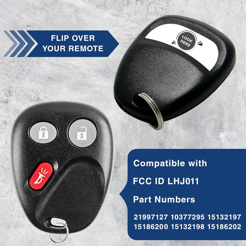 KeylessOption Key Fob Replacement for 2003 2004 2005 2006 2007 Chevrolet Chevy Silverado Suburban Tahoe GMC Sierra Yukon Cadillac Escalade Hummer ...