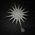 Bling Stylish Silver Tone Full Micro Pave Clear CZ Starburst Pin Brooch with Drop Moravian Lapel Corsage Accessory...
