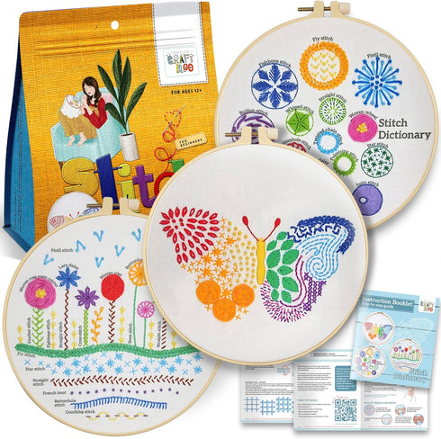 CRAFTILOO Embroidery Kit for Beginners Cross Stitch Kits for Beginners Needlepoint kits for Adults Embroidery kits for Adults Cross Stitch kit Beg...
