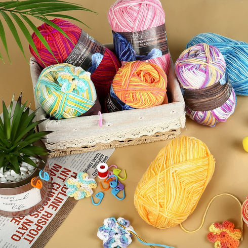 10x50g Multi Color Acrylic Yarn 50g Crochet Yarn Starter kit for Knitting Crocheting Weaving Adult and Kid Craft Projects...