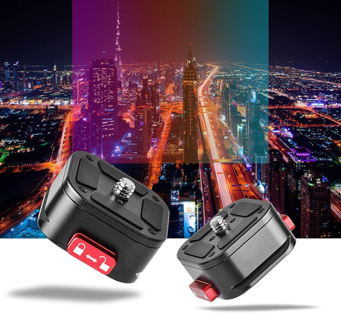 Quick Release Plate, Camera Tripod Mount Arca Swiss QR Plate Fast Claw Clamp Compatible with Canon Sony Nikon Pentax DSLR/SLR/Zhiyun/Feiyu/DJI/Moz...