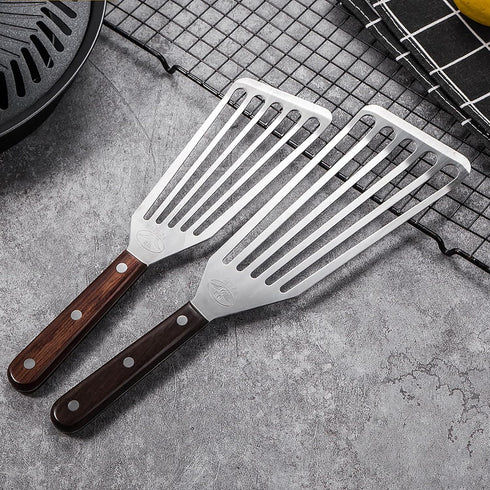 Fish Spatula, 2 Pack Stainless Steel Metal Spatula, Slotted Spatulas for Cooking, Flipping, Turning, Frying and Grilling...