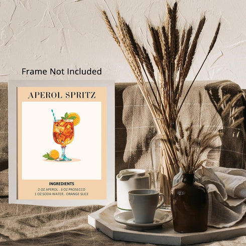 Posterizer 1 pcs-Aperol Spritz Bar Cocktail Trendy Art Print-Kitchen & Bar Art-GIft for Men Women Teens-Art for Cafe, Restaurant, Coffee Bar - unf...
