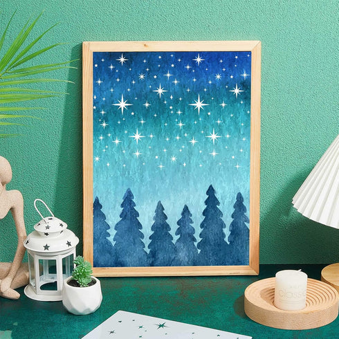4 Pack Star Stencil 4 Sizes Star Shaped Painting Template Reusable Plastic Twinkle Starburst Painting Stencils for Wall Wood Canvas Fabric, Use fo...