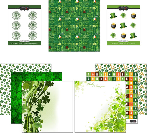 Scrapbook Customs Themed Paper and Stickers Scrapbook Kit, St. Patrick's Day, Green...