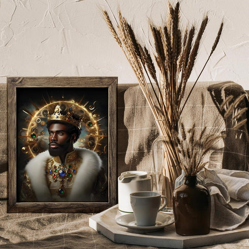 Posterizer 1 pcs-Abstract African King-chic motivating home decor-Afro-American Art Collection-Men's Art Collection-Decor for Game Room or Man Cav...