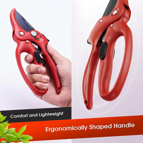 DURXO - Ratchet Pruning Shears, Garden Shears with Effort-Saving Device, Heavy Duty Anvil Pruners with Replaceable Cutting Blade Design. Gardening...