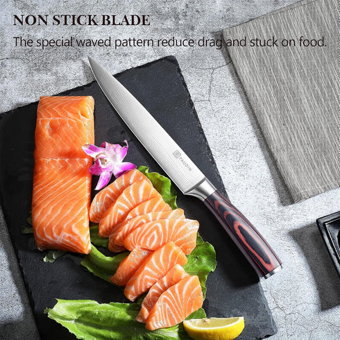 PAUDIN 8-Inch Carving Knife - Ultra Sharp Brisket Slicing Knife, Premium German Stainless Steel With Ergonomic Handle for BBQ, Roast, Meats and Ve...