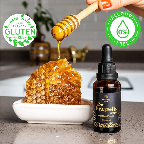 Natural Bee Propolis Extract, 30 mL, Advanced Liquid Tincture Immune System Booster and Seasonal Defense, Pure High Potency Herbal Supplement, Non...