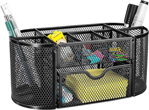 Amazon Basics Mesh Desk Office Organizer, Black, 9.25" x 4.53" x 3.94"...