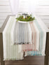 DII Everyday Collection Fringed Stripe Tabletop, Table Runner, 14x72, Thyme...