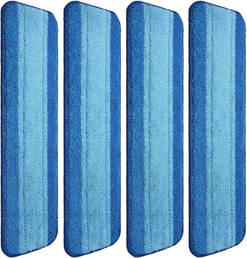 4 Pieces Microfiber Cleaning Pads Compatible with Bona Mop Reusable 18 Inch Mop Replacement Pads Washable Microfiber Mop Pads Refills Replacement ...