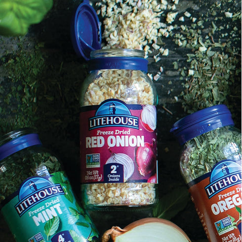 Litehouse Freeze Dried Red Onion - Substitute for Fresh Red Onion, Jar Equal to 2 Red Onion Fresh, Organic, Red Onion Seasoning, Non-GMO, Gluten-F...
