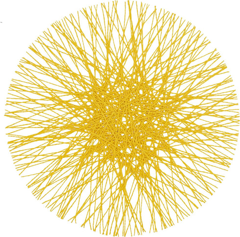 SARO LIFESTYLE Adalynn Collection Straw Design Placemats (Set of 4), 15", Yellow"...