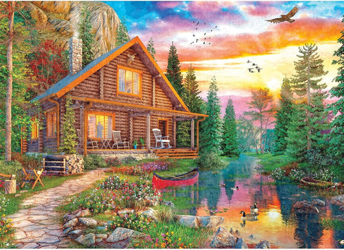 RoseArt - My Happy Place - Forest Cabin Home - 1000 Piece Jigsaw Puzzle for Adults...