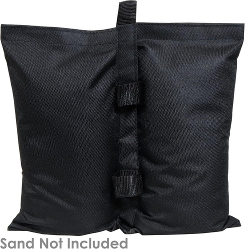 Sunnydaze Polyester Sandbag Canopy Weights - Fillable Canopy Anchors - Easy to Attach - Set of 4 - Black...