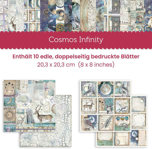 STAMPERIA INTERNATIONAL, KFT PAPER PAD 8X8 10PK COSMOS, 20.3 x 20.3 (8" x 8"), Multicoloured...