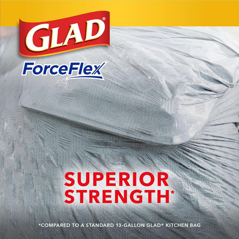 Glad Trash Bags, ForceFlex Tall Kitchen Drawstring Garbage Bags, Fresh Clean, 13 Gal, 40 Ct (Package May Vary)...