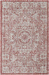 Unique Loom Outdoor Traditional Collection Area Rug - Timeworn (2' x 3' 1" Rectangle Rust Red/Gray)...