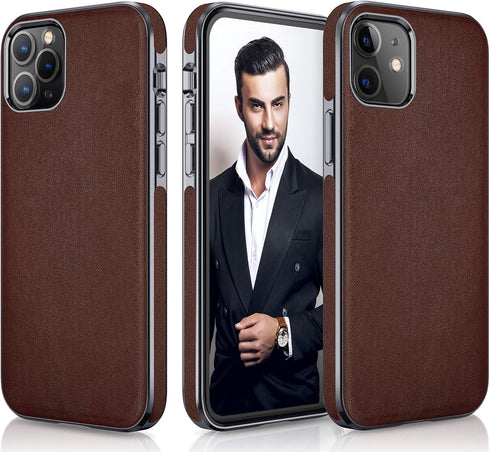 LOHASIC for iPhone 12 /for iPhone 12 Pro Case, Thin Slim Leather Luxury PU Soft Flexible Non-Slip Grip Full Body Shockproof Protective Cover Cases...