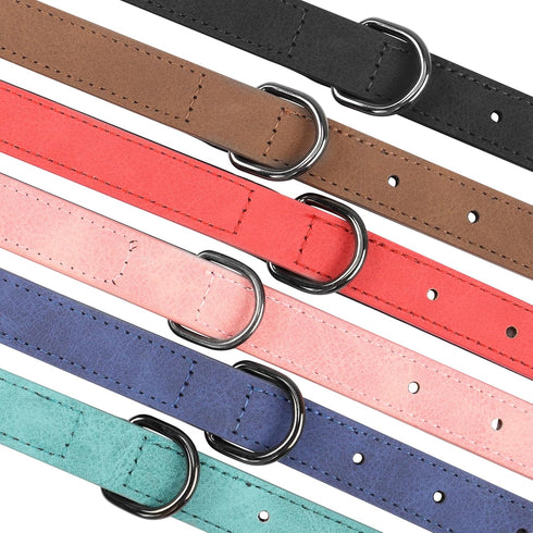 YAODHAOD Soft Padded Leather Dog Collar for Dogs, Adjustable Microfiber Dog Collar Leather, Heavy Duty Dog Collar for Small Medium Large Dogs Pupp...