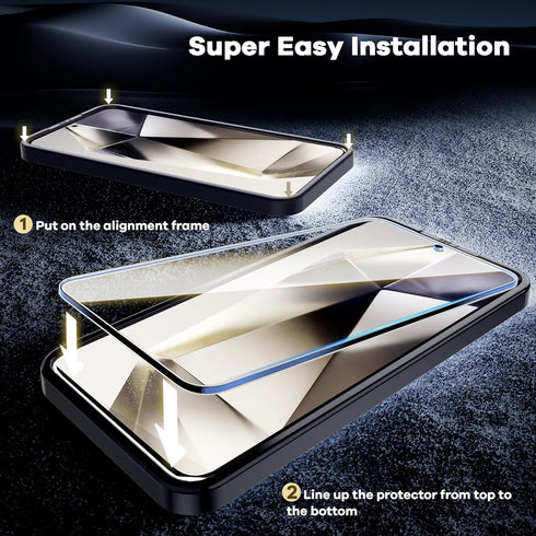AACL 2 Pack for Samsung Galaxy S24 Screen Protector Tempered Glass 9H Bubble Free Fingerprint Unlock Compatible Case Friendly Anti Scratch Durable...
