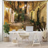 Ambesonne Cityscape Tapestry, Courtyard Night View with Street Cafe Chairs Plants in Flowerpots Rome Print, Wide Wall Hanging for Bedroom Living R...