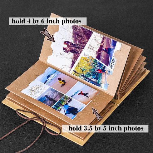 Mudder Small Scrapbooks Albums 4 x 6 Inch Mini Hardcover Photo Book Blank Photos Albums Hand Made Kraft Paper for DIY Scrapbook Anniversary Sketch...