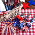 Solsew 3 Rolls Red White and Blue Patriotic Ribbons Double Sided 4th of July Ribbon 18 Yards Patriotic 2.5 Inch Burlap Wired Edge Ribbon Independe...
