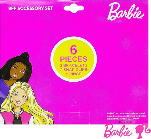 LUV HER Barbie Accessories for Girls 6 Piece Toy Jewelry Box Set with 2 Rings, 2 Bead Bracelets, and Snap Hair Clips Ages 3+...