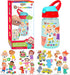 Creative Kids Cocomelon Decorate Your Own Water Bottle BPA Free with 4 Sheets of Stickers - Leak-Proof, Pop-Up Spout Cover - Easy to Grip School o...