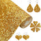 Gold Chunky Glitter Faux Leather Roll 12 x 52 inch Shiny Solid Color Fall Fabric for Princess Bows Crafts Earrings (16013#13)...