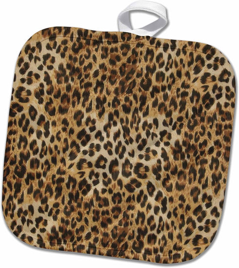 3D Rose Brown-Tan-and Black Cheetah Print Pot Holder, 8 x 8, Multiple Color...